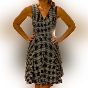 Banana republic, sleeveless dress, A-line skirt, zips up the back of the neck S6